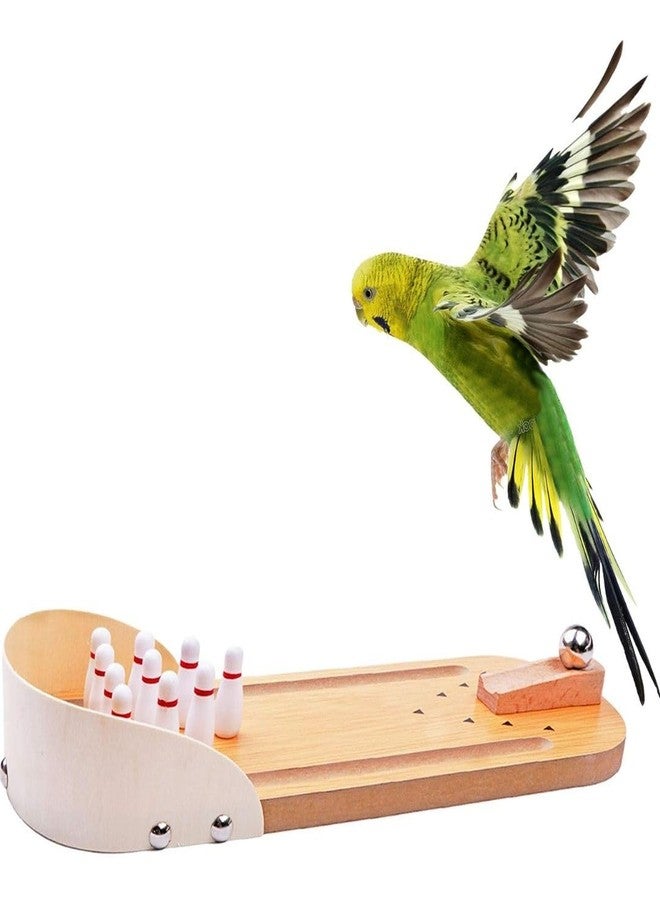Little Mind Wooden Mini Bowling Game for Kids & Family - Tabletop Skittle Bowling Set with Steel Ball, Classic Indoor Wooden Game Toy, Improves Hand Eye Coordination, Focus & Fun Play for Children 3+ - Image 4